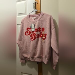 Oversized Santa Baby Pink Sweater Size S